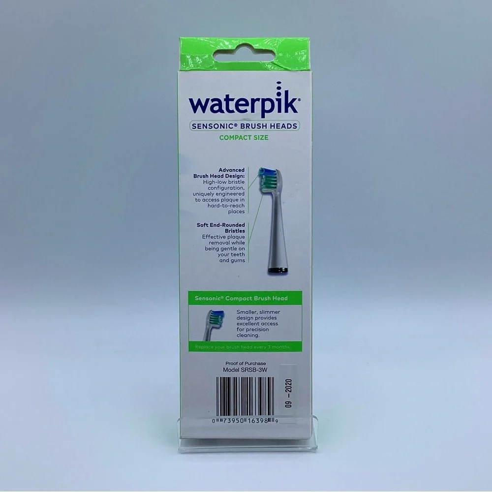 Waterpik Sensonic Compact Size Brush Heads 3-Pack SRSB-3W